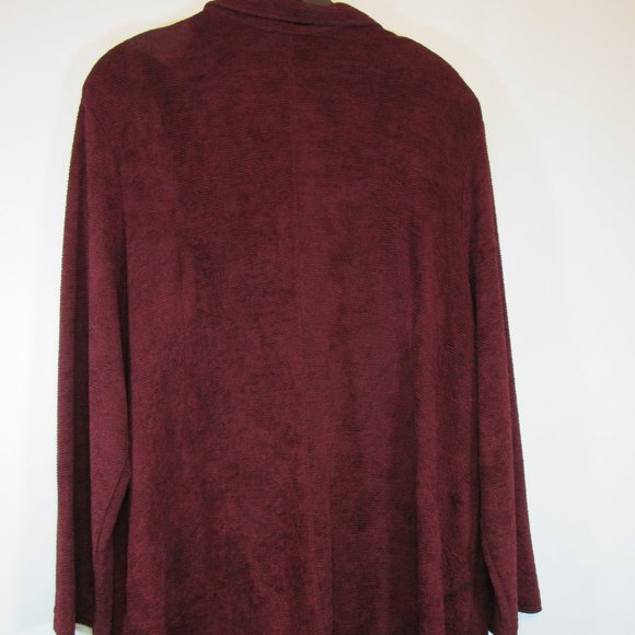Vikki Vi Burgundy Red Long Duster Cardigan Sweater Jacket Plus Size 3X - Picture 8 of 10